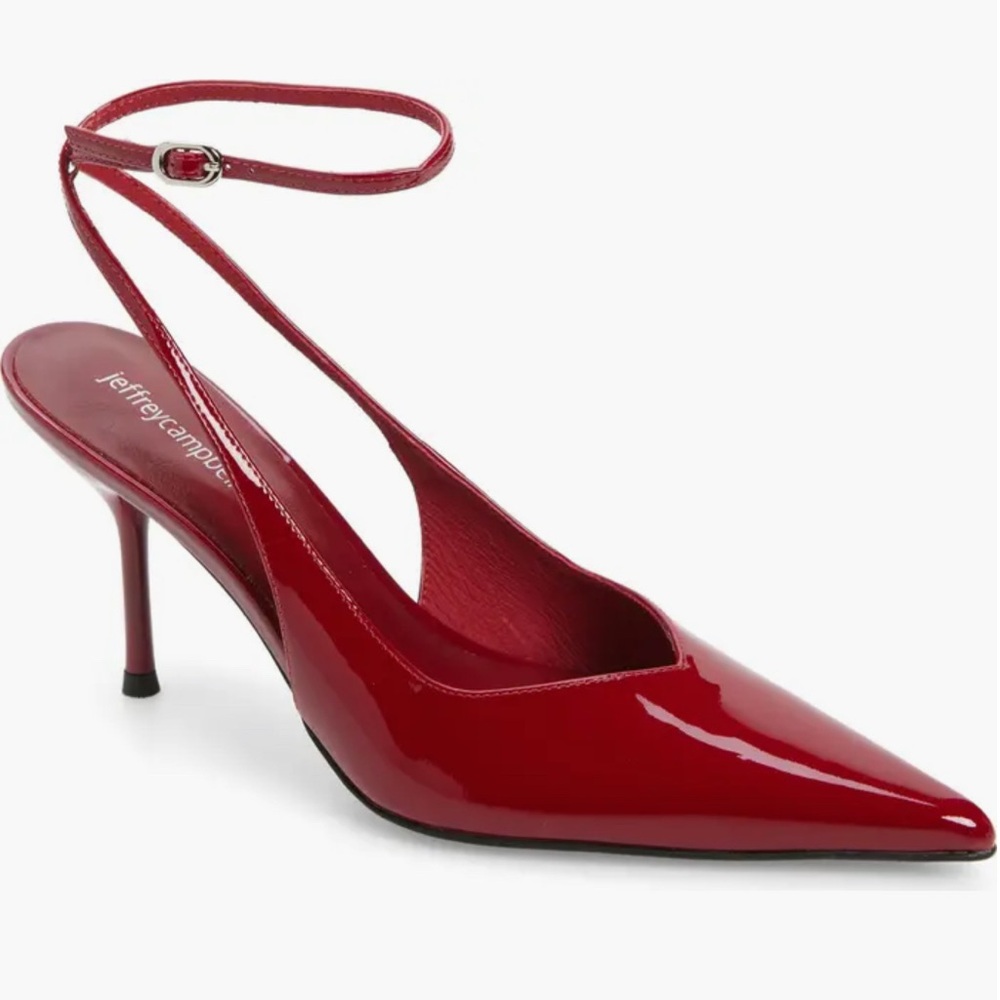 Executive Ankle Strap Pointed Toe Slingback Pump (Women)